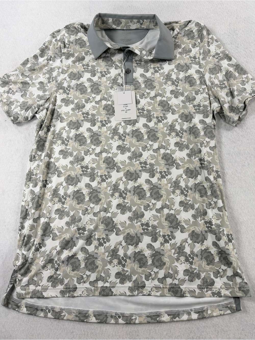 NWT 1764 Golf Graham Luxe Lucas Performance Polo Steel Quarry Men’s Medium - Picture 2 of 9